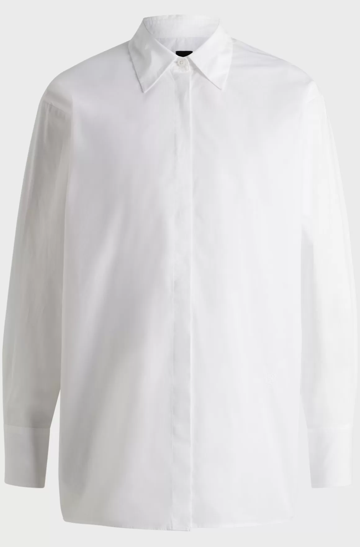 Dame HUGO BOSS Skjorte I Silke Og Bomuld Med Regular Fit Og Dobbelt B-monogram