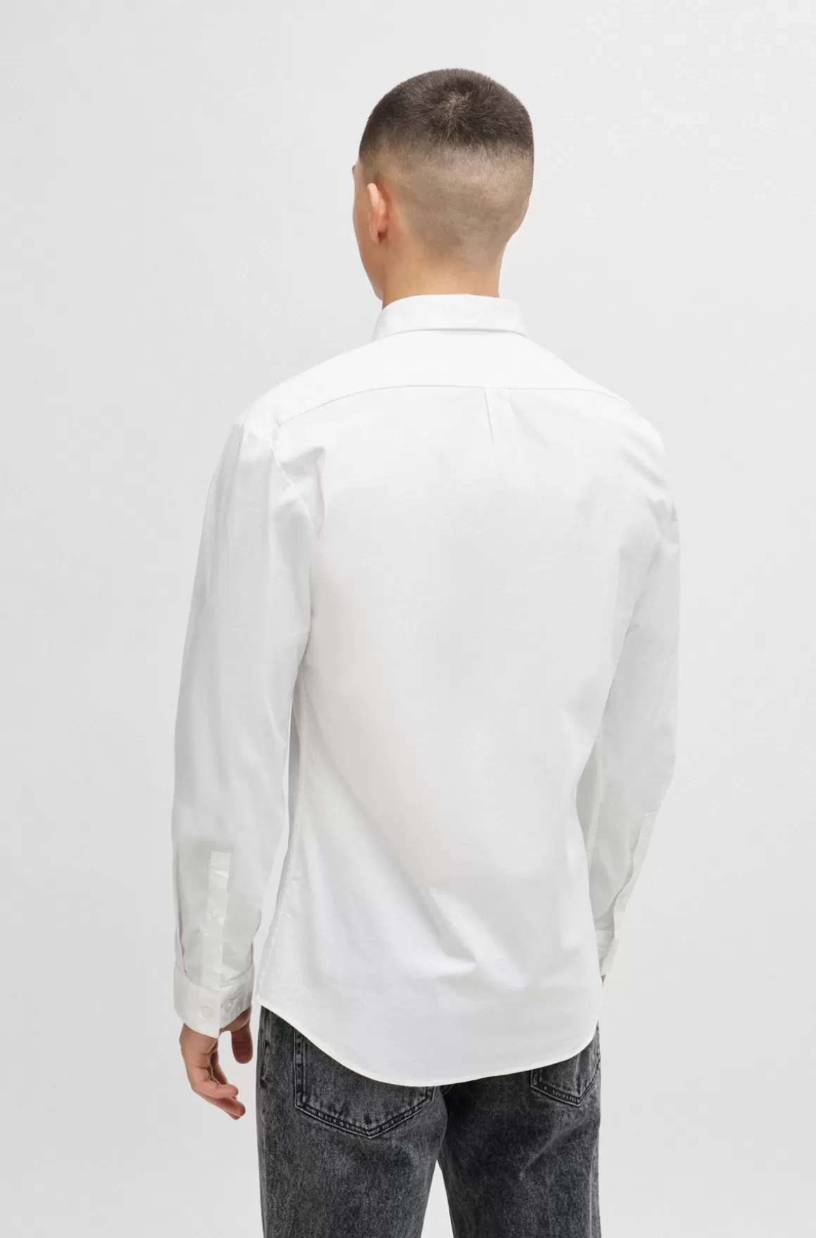 HUGO BOSS Skjorte Med Extra Slim Fit I Ferskenblødt Bomuld Med Stræk