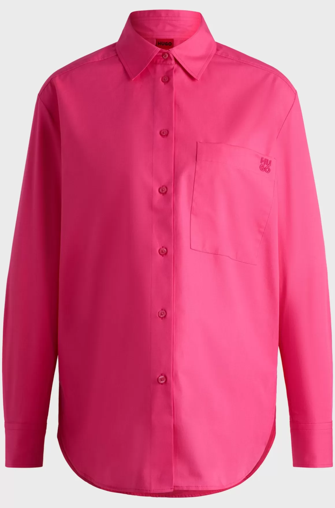 Dame HUGO BOSS Skjorte Med Oversize Fit I Bomuldskanvas Med Broderet Logo
