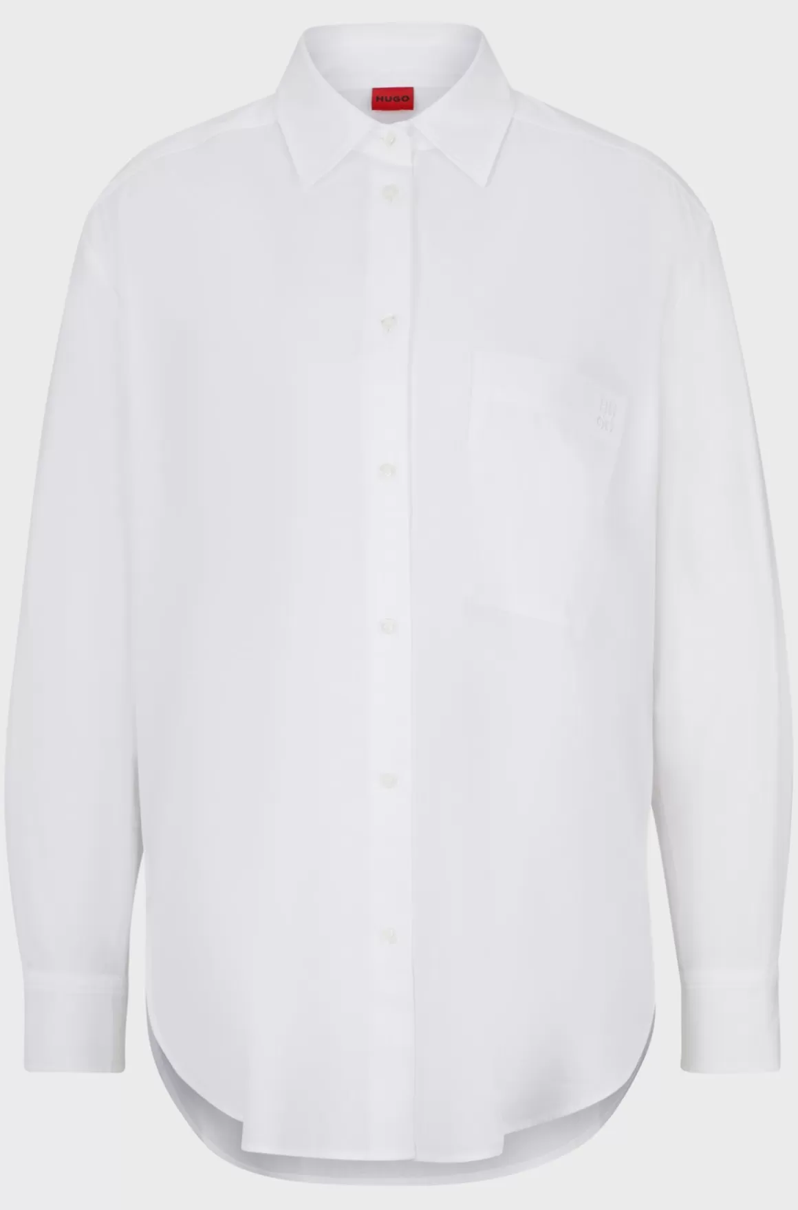 Dame HUGO BOSS Skjorte Med Oversize Fit I Bomuldskanvas Med Broderet Logo