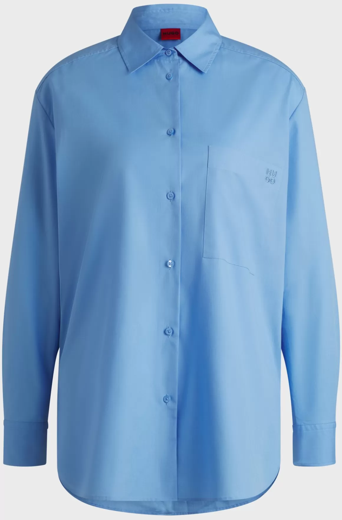 Dame HUGO BOSS Skjorte Med Oversize Fit I Bomuldskanvas Med Broderet Logo