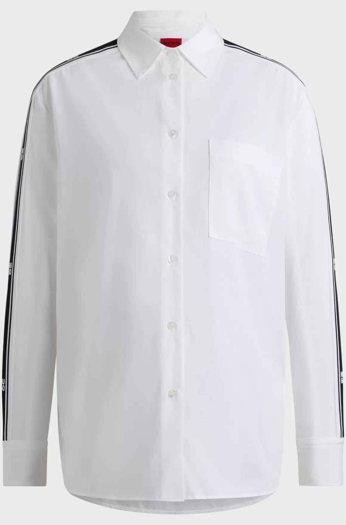 Dame HUGO BOSS Skjorte Med Oversize Fit Og Stribe Med Stablet Logo