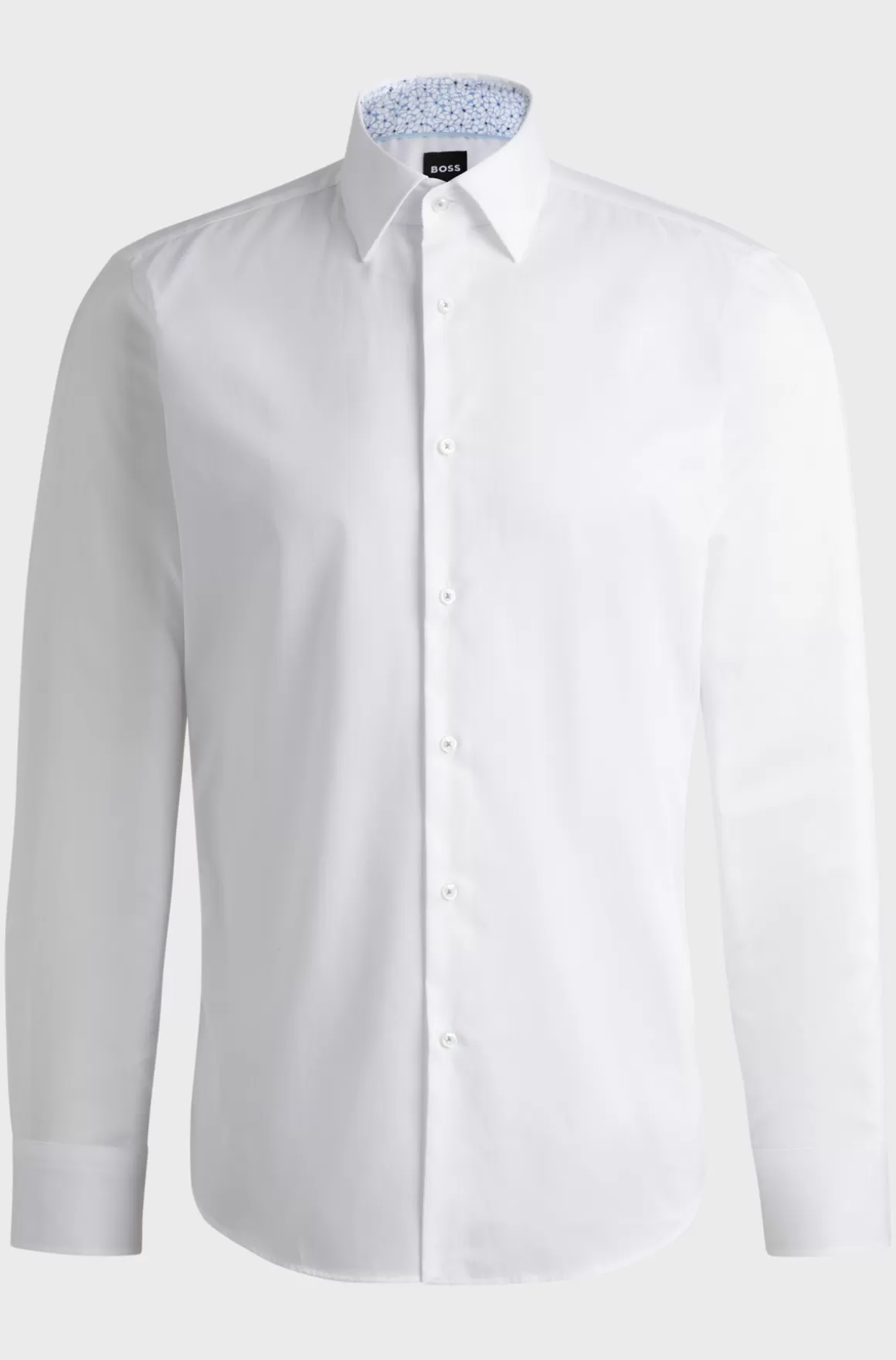 HUGO BOSS Skjorte Med Regular Fit I Strygelet Bomuldspoplin