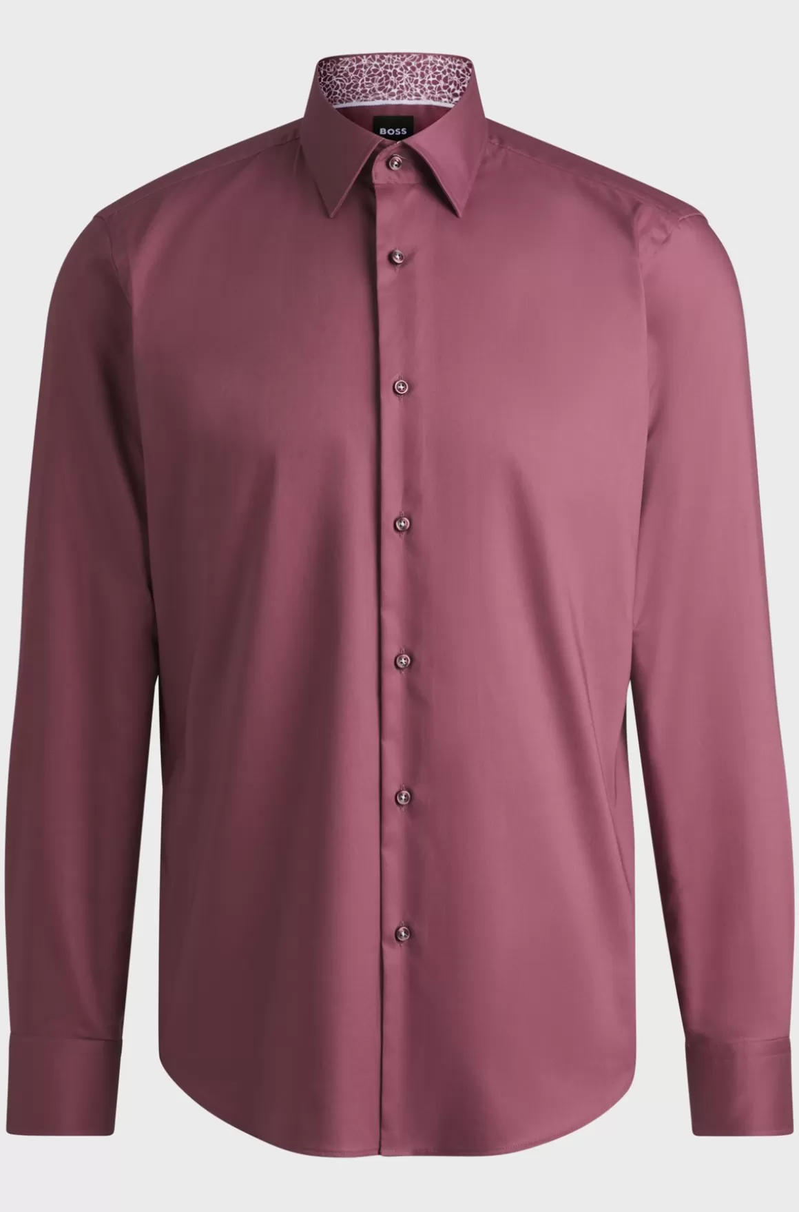 HUGO BOSS Skjorte Med Regular Fit I Strygelet Bomuldspoplin