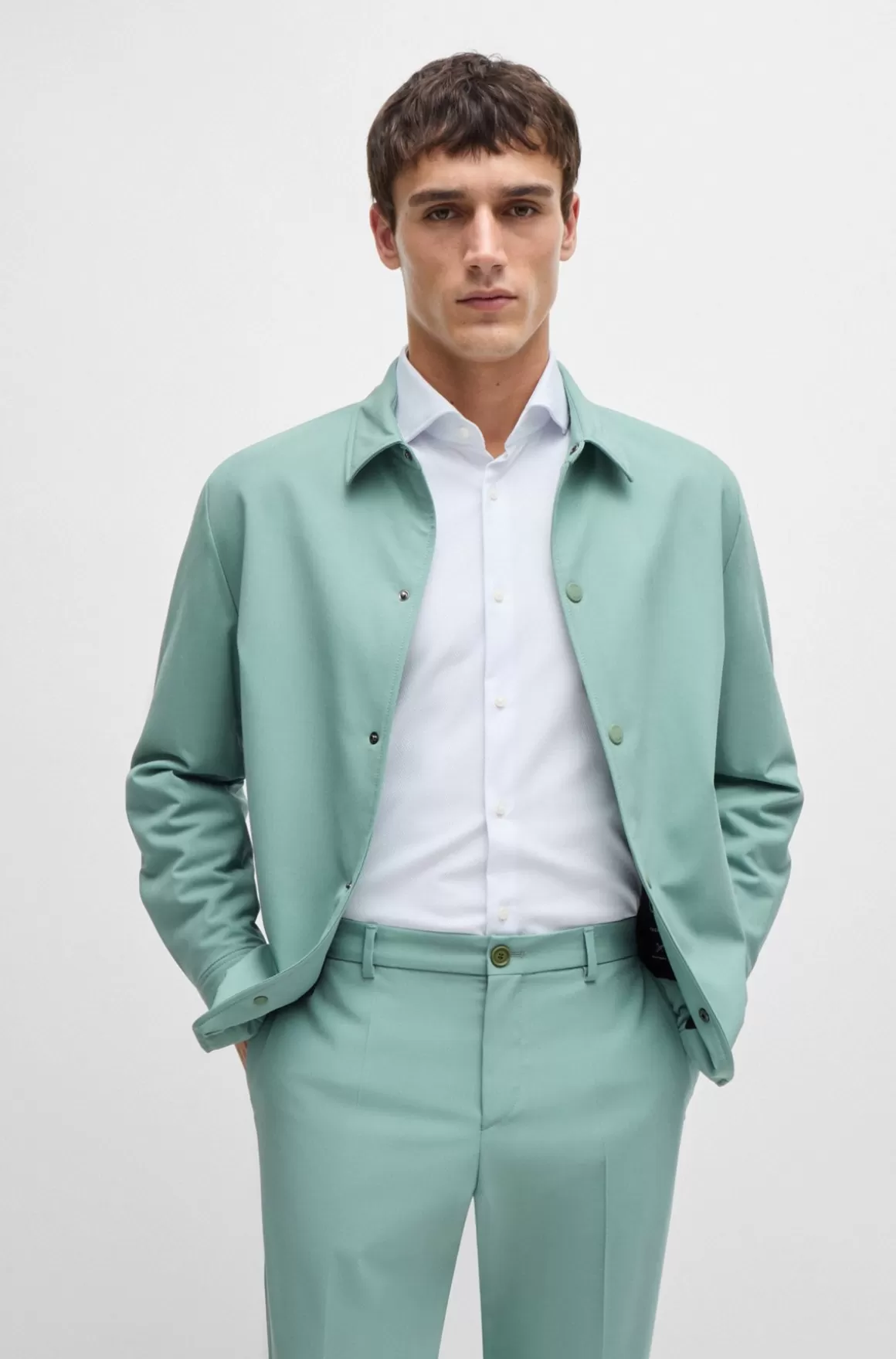 HUGO BOSS Skjorte Med Slim Fit I Performance-materiale Med Stræk Og Struktur