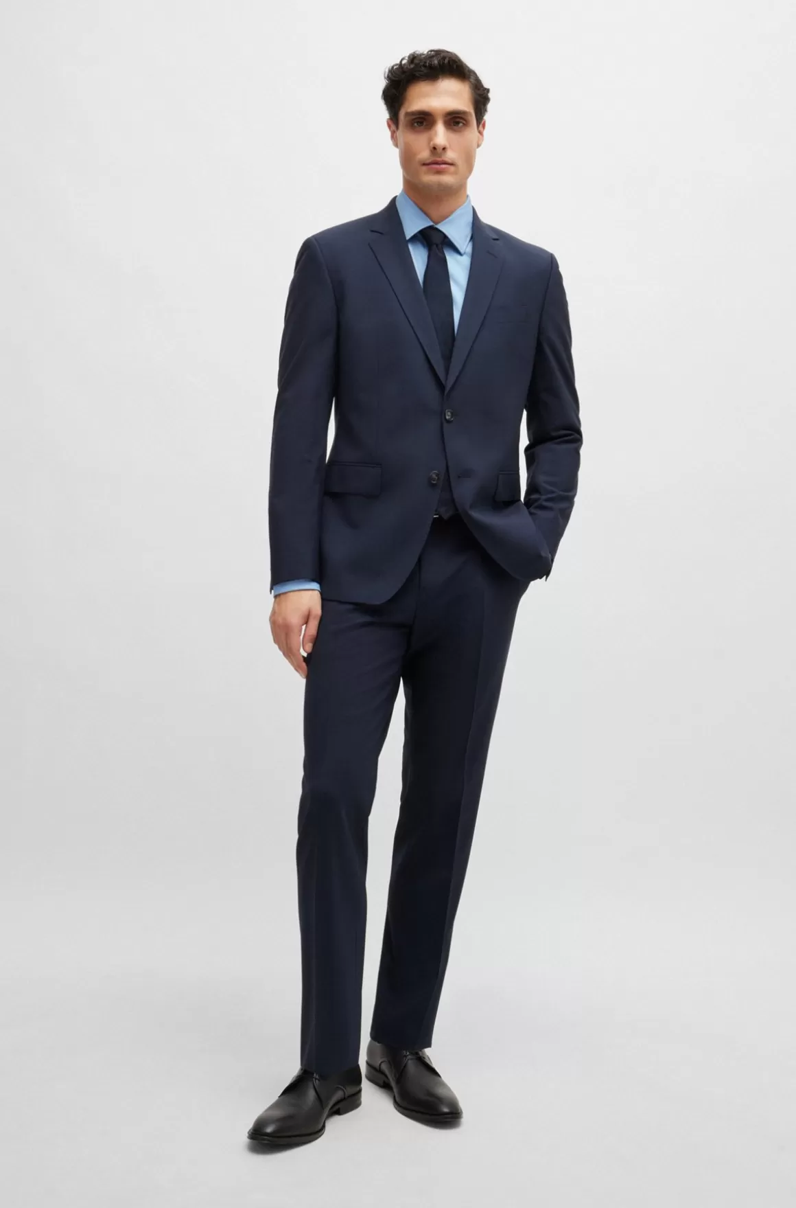 HUGO BOSS Skjorte Med Slim Fit I Strygelet Bomuldstwill Med Stræk