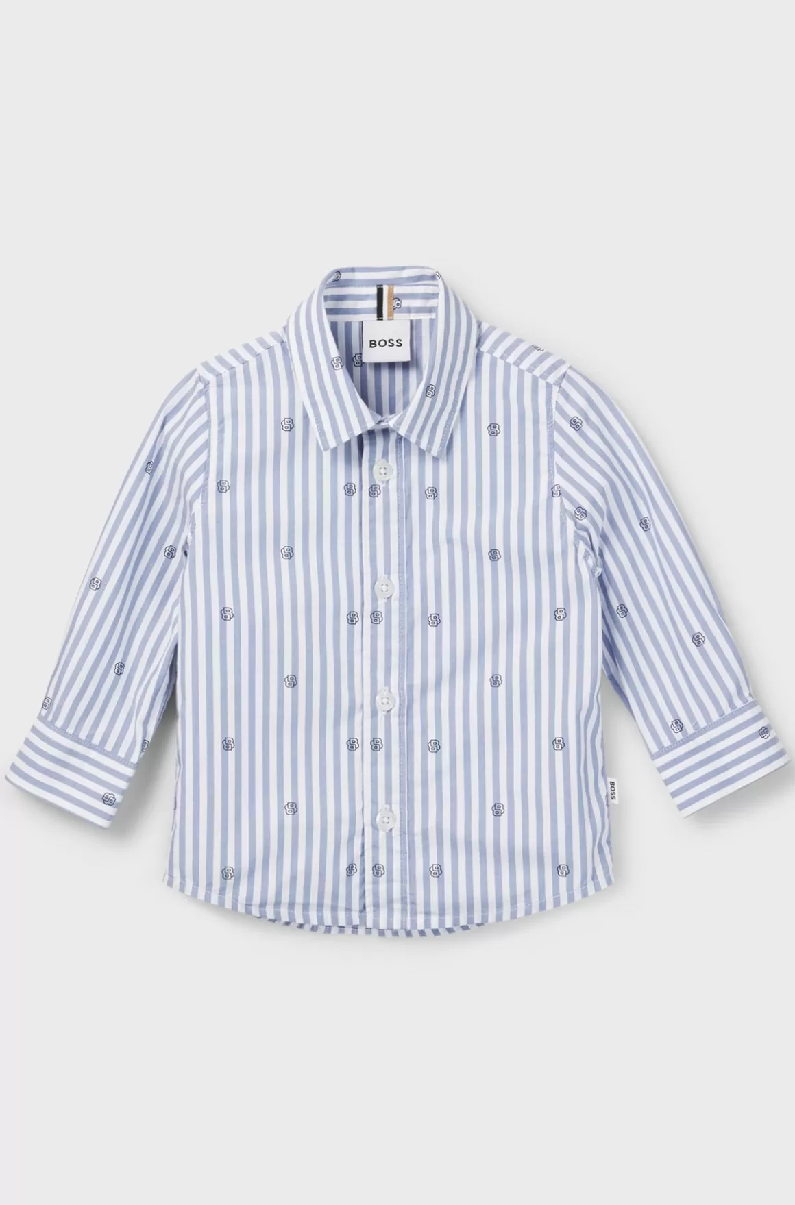 Børn HUGO BOSS Skjorte Til Børn I Stribet Bomuld Med Dobbelt B-monogrammer