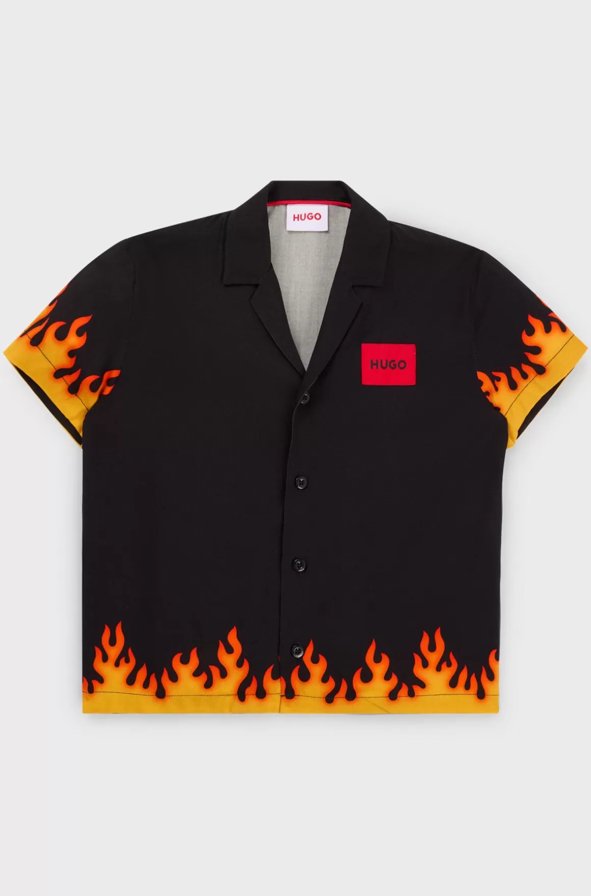 Børn HUGO BOSS Skjorte Til Børn Med Flammegrafik Og Logomærkat