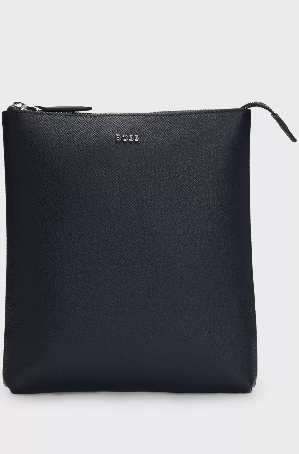 HUGO BOSS Skuldertaske I Struktureret Læder Med Logobogstaver