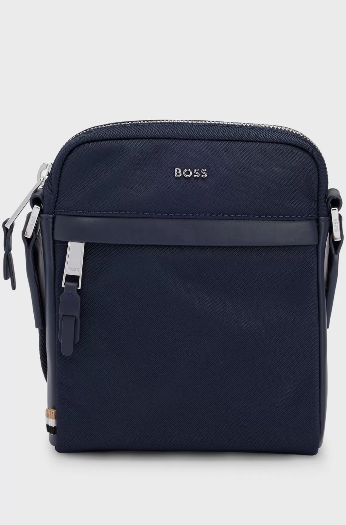 HUGO BOSS Skuldertaske I Strukturmateriale Med Logobogstaver