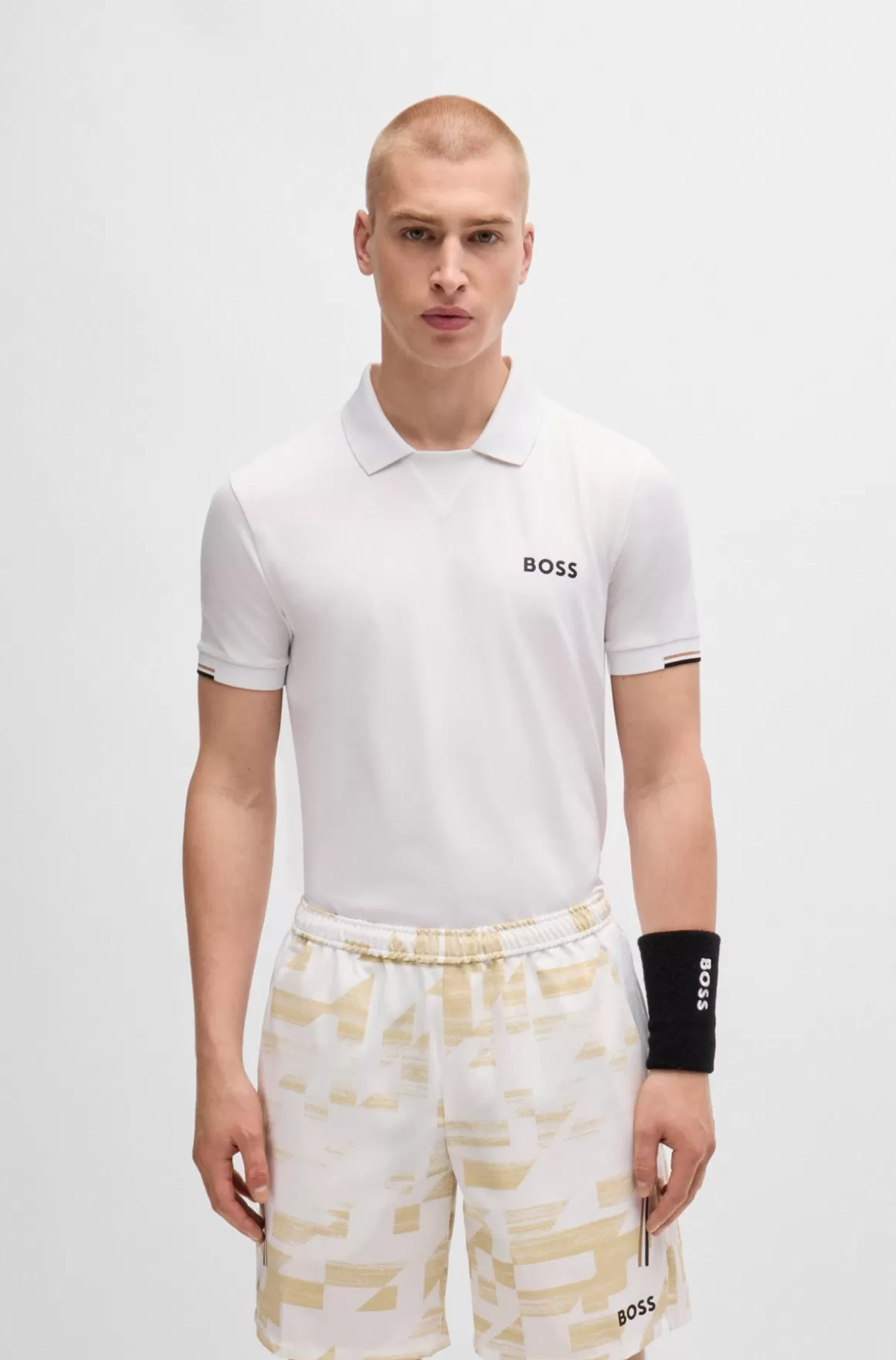 HUGO BOSS Slim Fit BOSS X Matteo Berrettini Poloshirt Med V-indsats