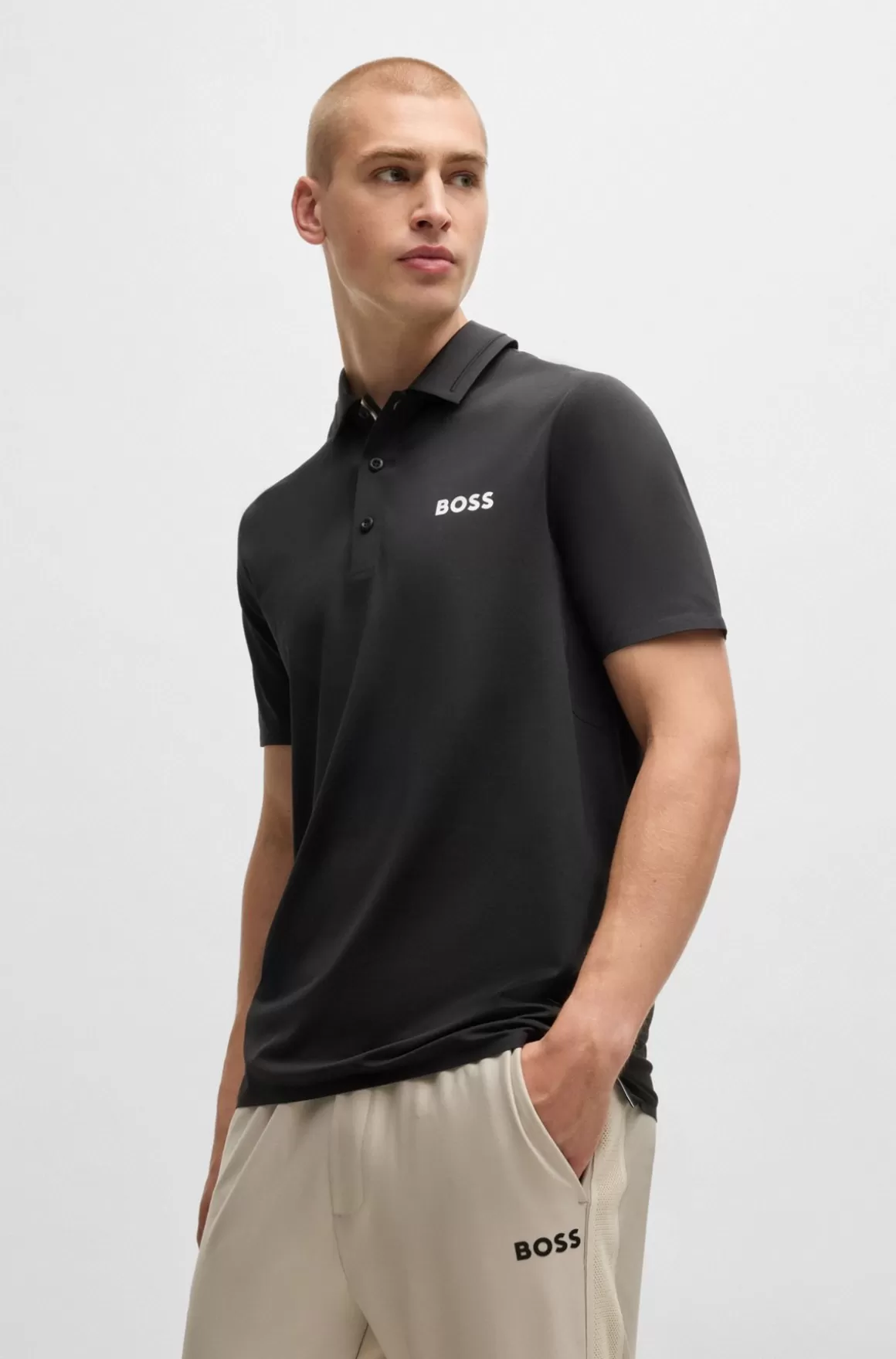 HUGO BOSS Slim Fit BOSS X Matteo Berrettini-poloshirt Med UV-beskyttelse