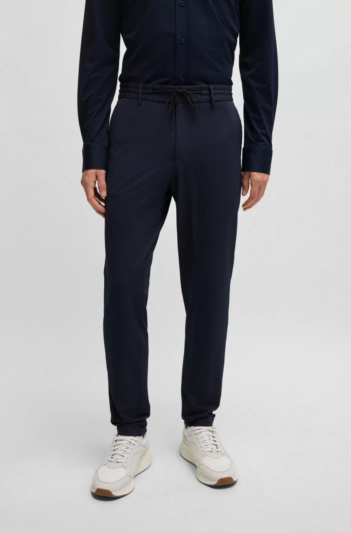 HUGO BOSS Slim Fit Bukser I Bæk Og Bølge Med Performance-stræk