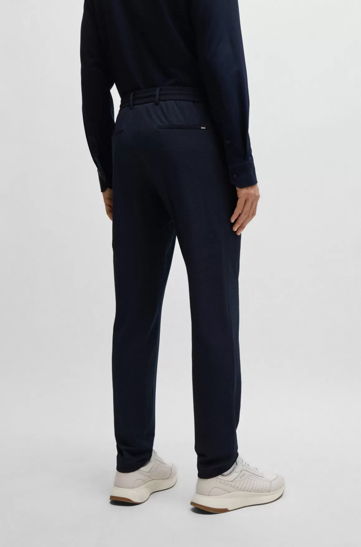 HUGO BOSS Slim Fit Bukser I Bæk Og Bølge Med Performance-stræk