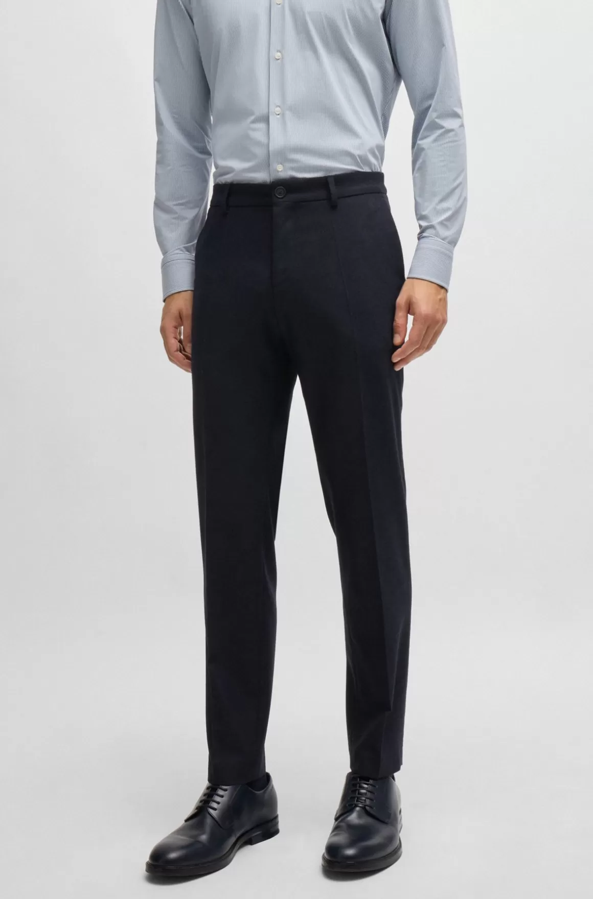 HUGO BOSS Slim Fit Bukser I Flannel Med Stræk