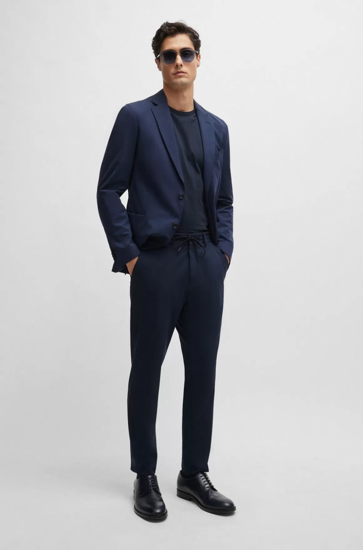 HUGO BOSS Slim Fit Bukser I Jersey Med Performance-stof Med Stræk