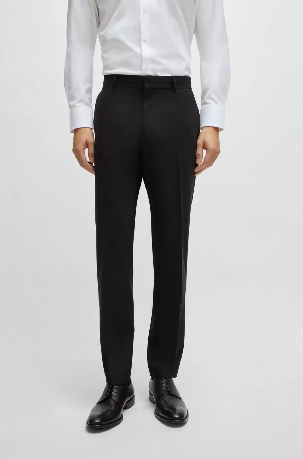 HUGO BOSS Slim Fit Bukser I Ny Uld Med Stræk