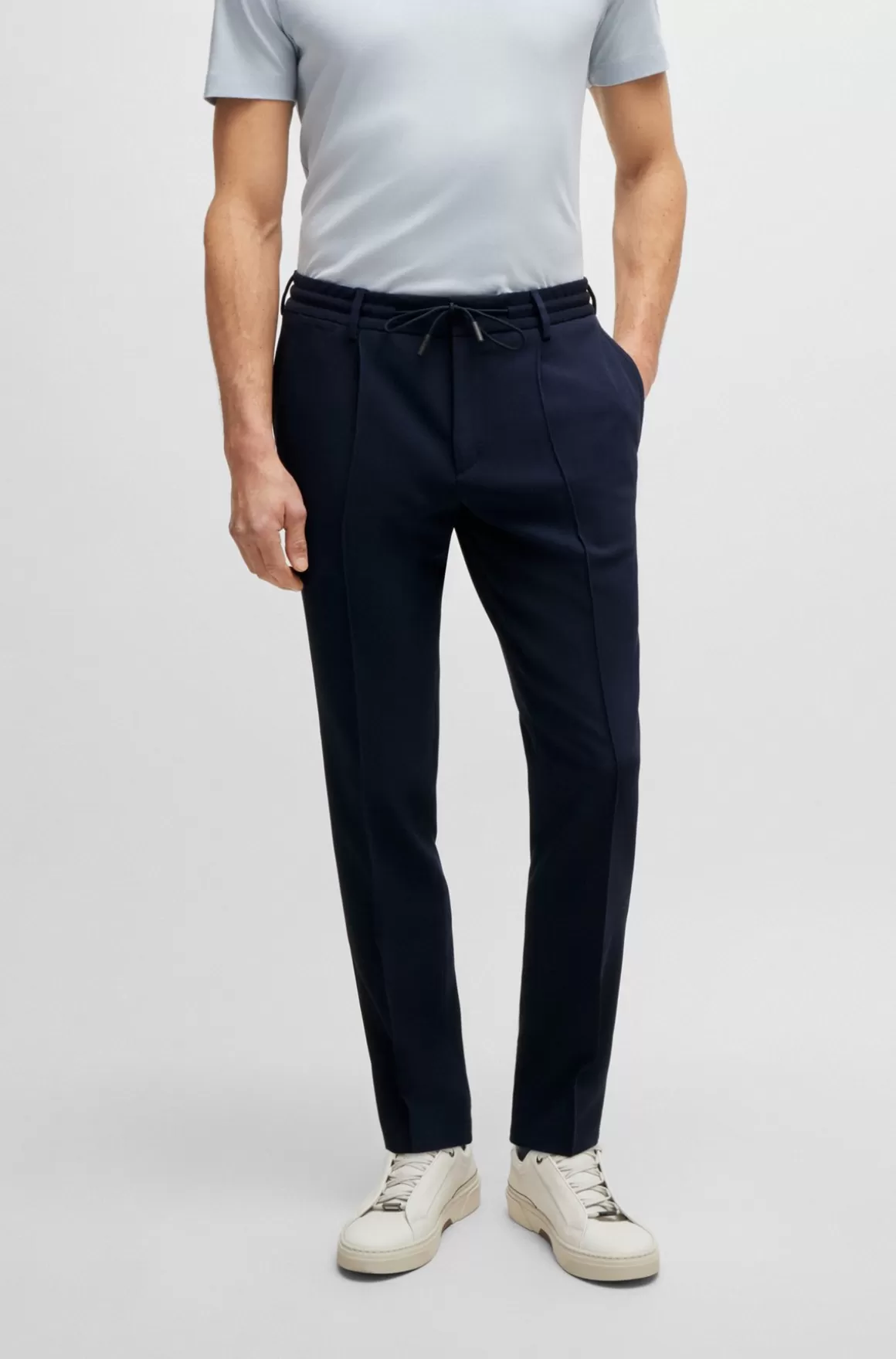 HUGO BOSS Slim Fit Bukser I Ny Uld Med Stræk