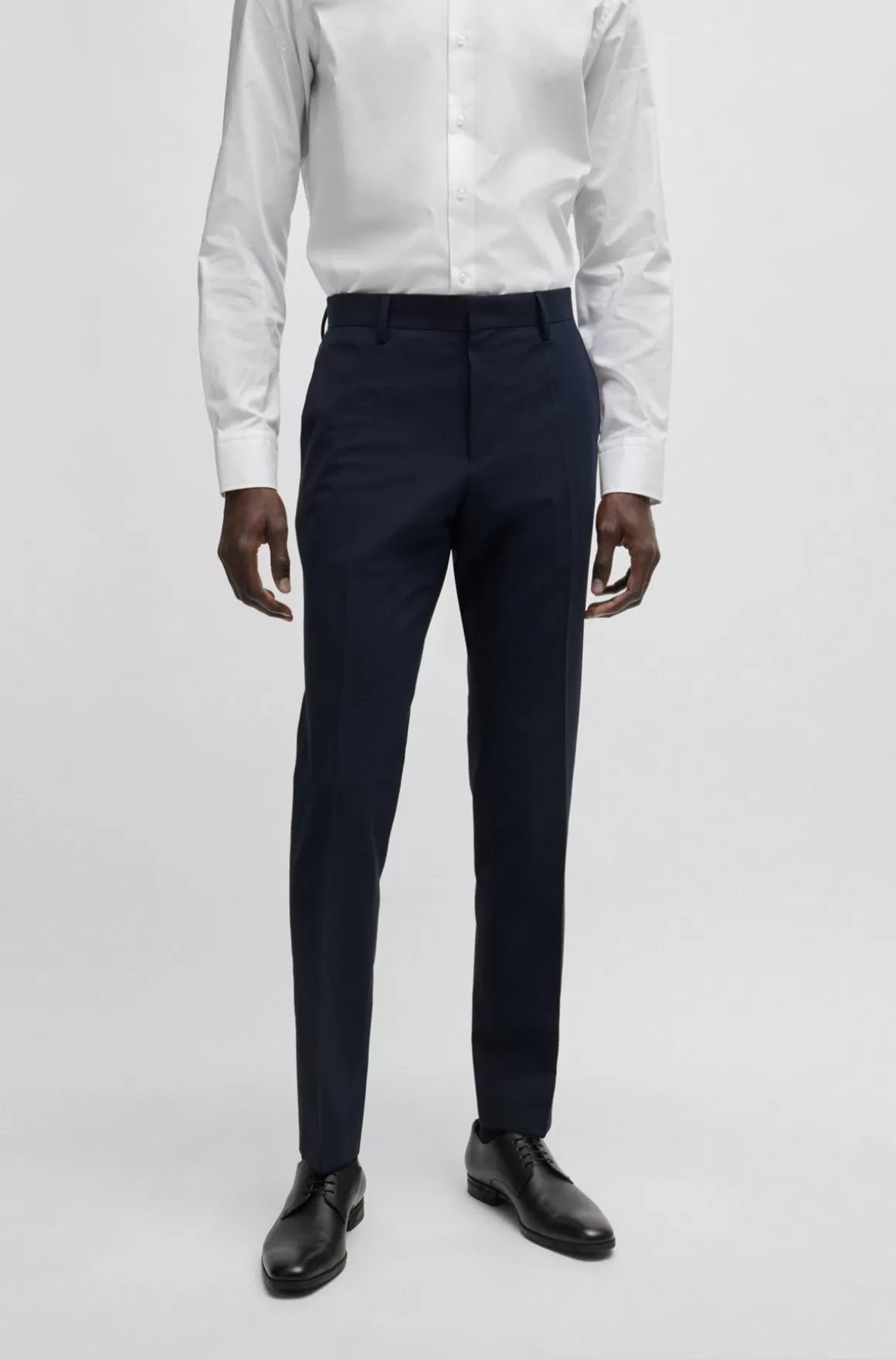 HUGO BOSS Slim Fit Bukser I Ny Uld Med Stræk
