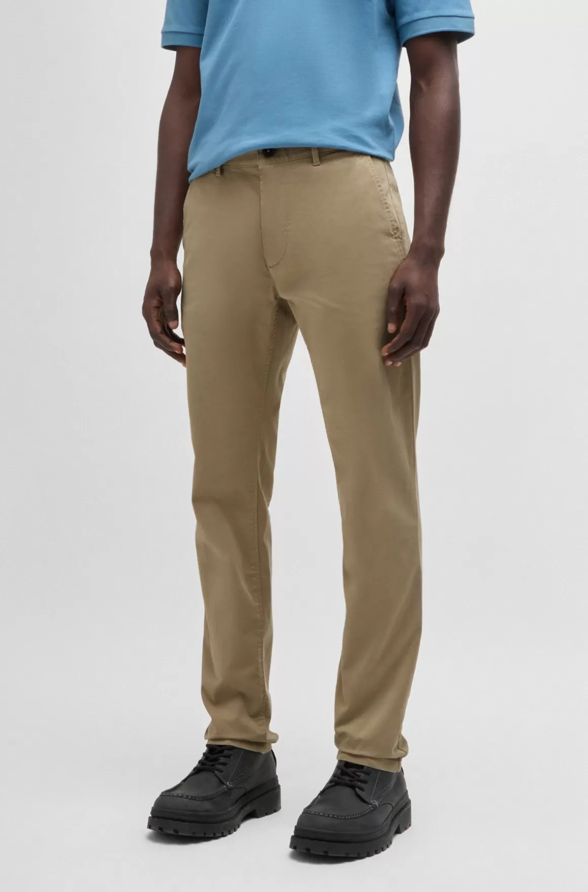 HUGO BOSS Slim Fit Chinos I Bomuldssatin Med Stræk