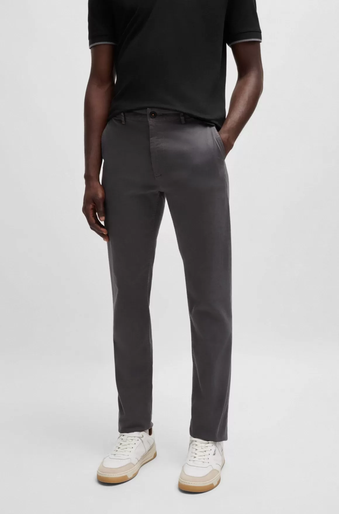 HUGO BOSS Slim Fit Chinos I Bomuldssatin Med Stræk