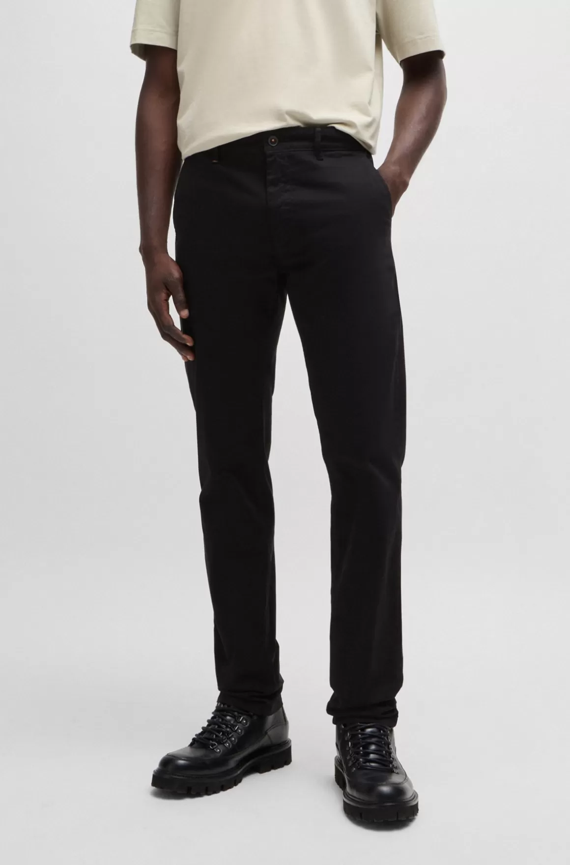 HUGO BOSS Slim Fit Chinos I Bomuldssatin Med Stræk