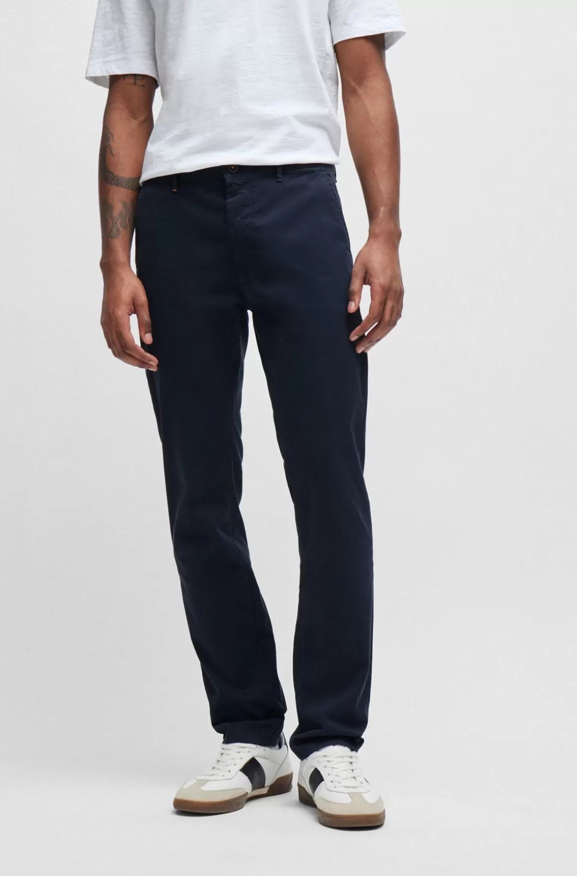 HUGO BOSS Slim Fit Chinos I Bomuldssatin Med Stræk