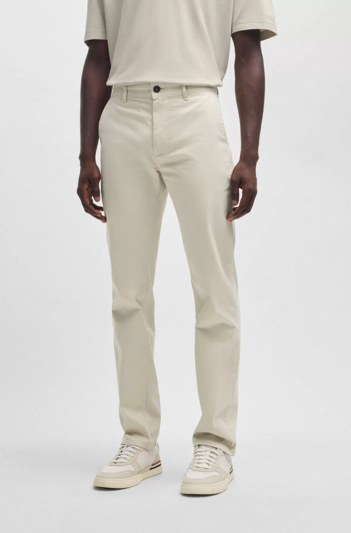 HUGO BOSS Slim Fit Chinos I Bomuldssatin Med Stræk