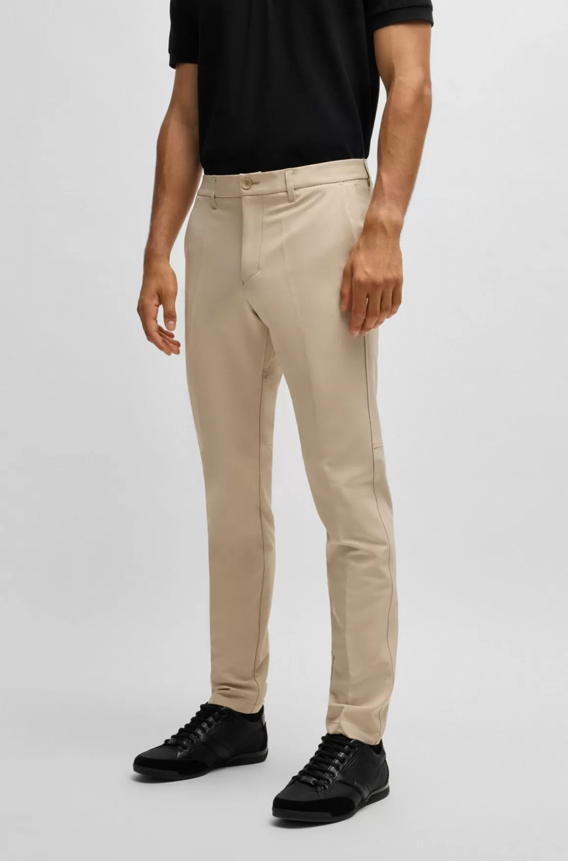 HUGO BOSS Slim Fit Chinos I Strygelet Stof Med Stræk I Fire Retninger