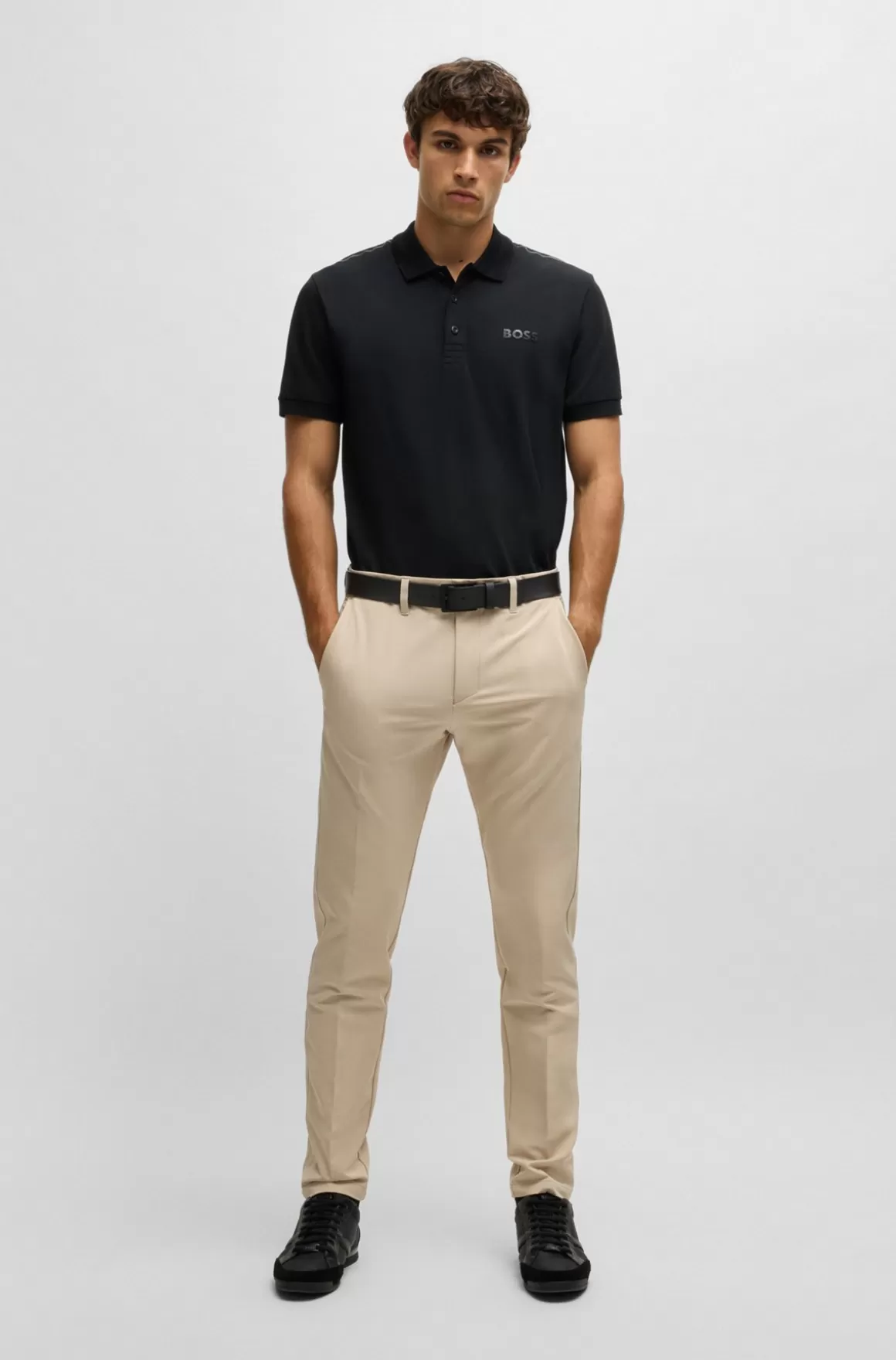 HUGO BOSS Slim Fit Chinos I Strygelet Stof Med Stræk I Fire Retninger