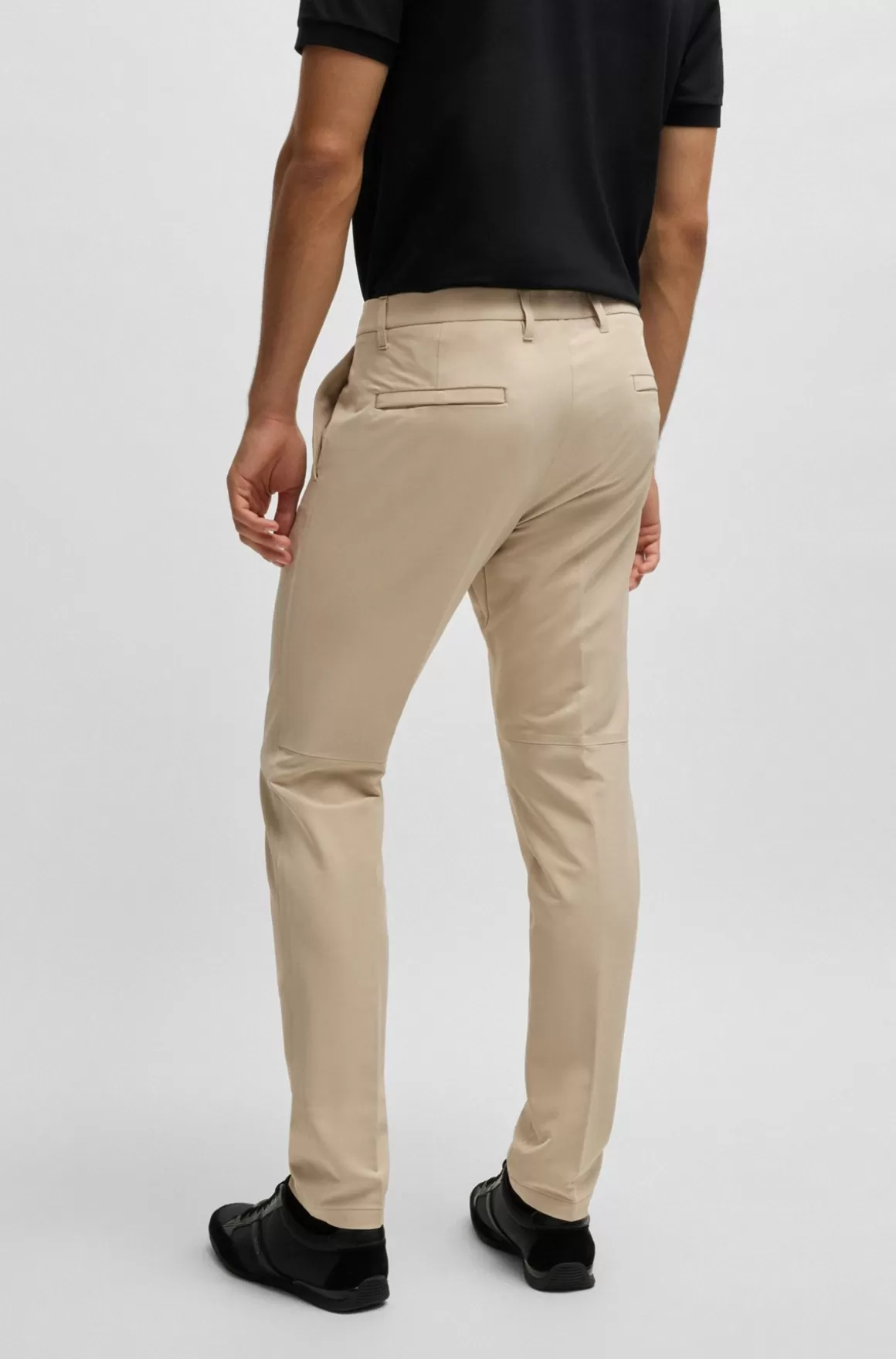 HUGO BOSS Slim Fit Chinos I Strygelet Stof Med Stræk I Fire Retninger