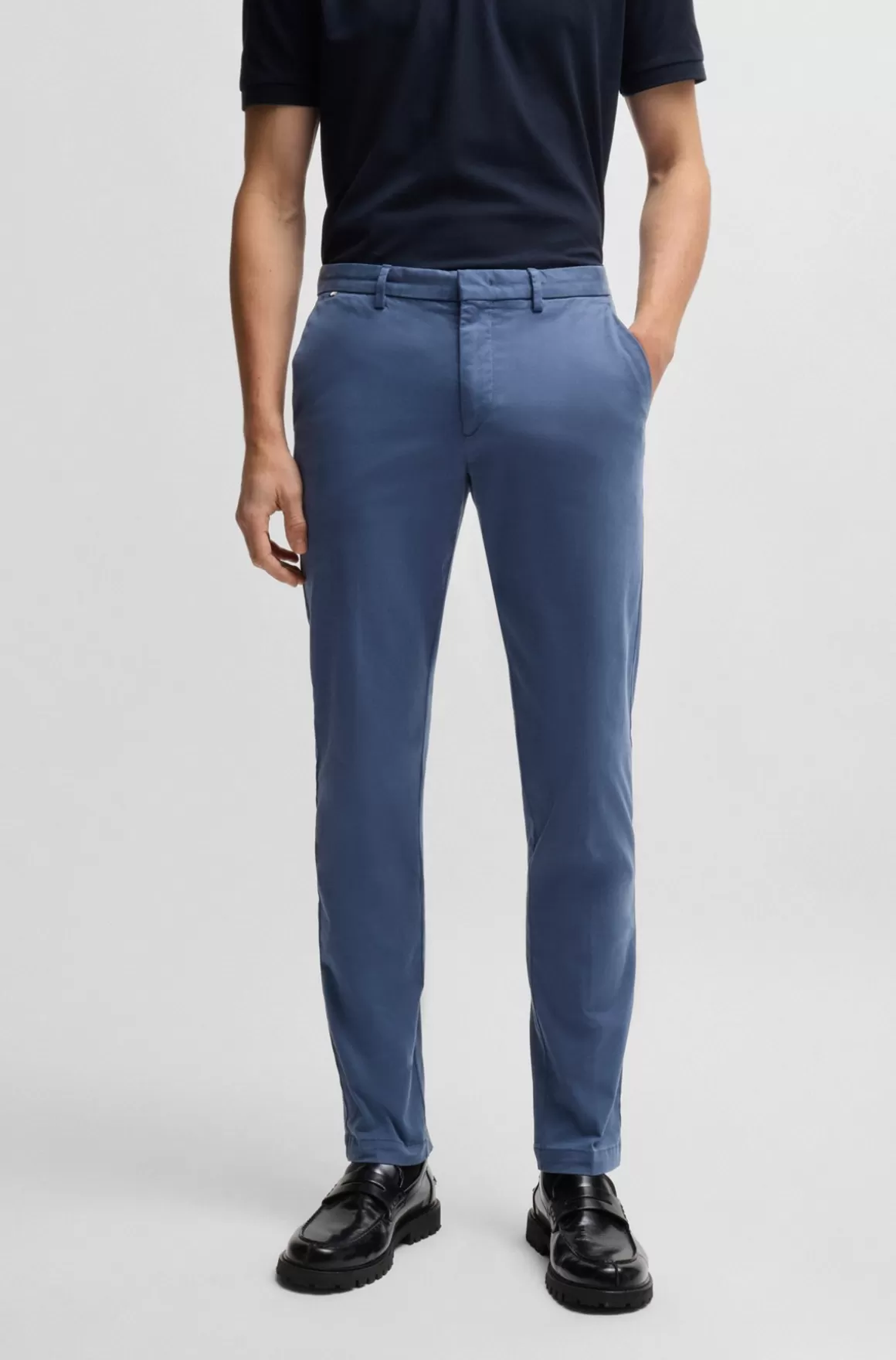 HUGO BOSS Slim Fit Chinos Med I Bomuldsgabardine Med Stræk