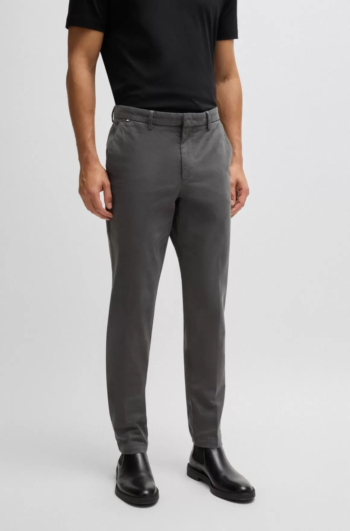 HUGO BOSS Slim Fit Chinos Med I Bomuldsgabardine Med Stræk