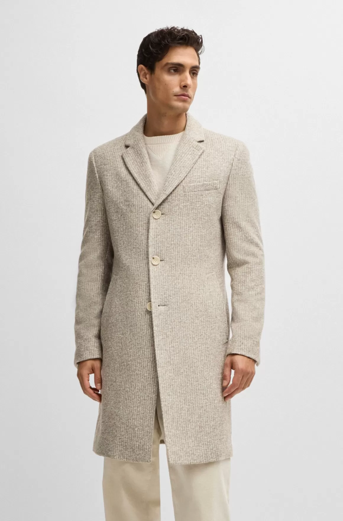HUGO BOSS Slim Fit Frakke I Mønstret Jersey