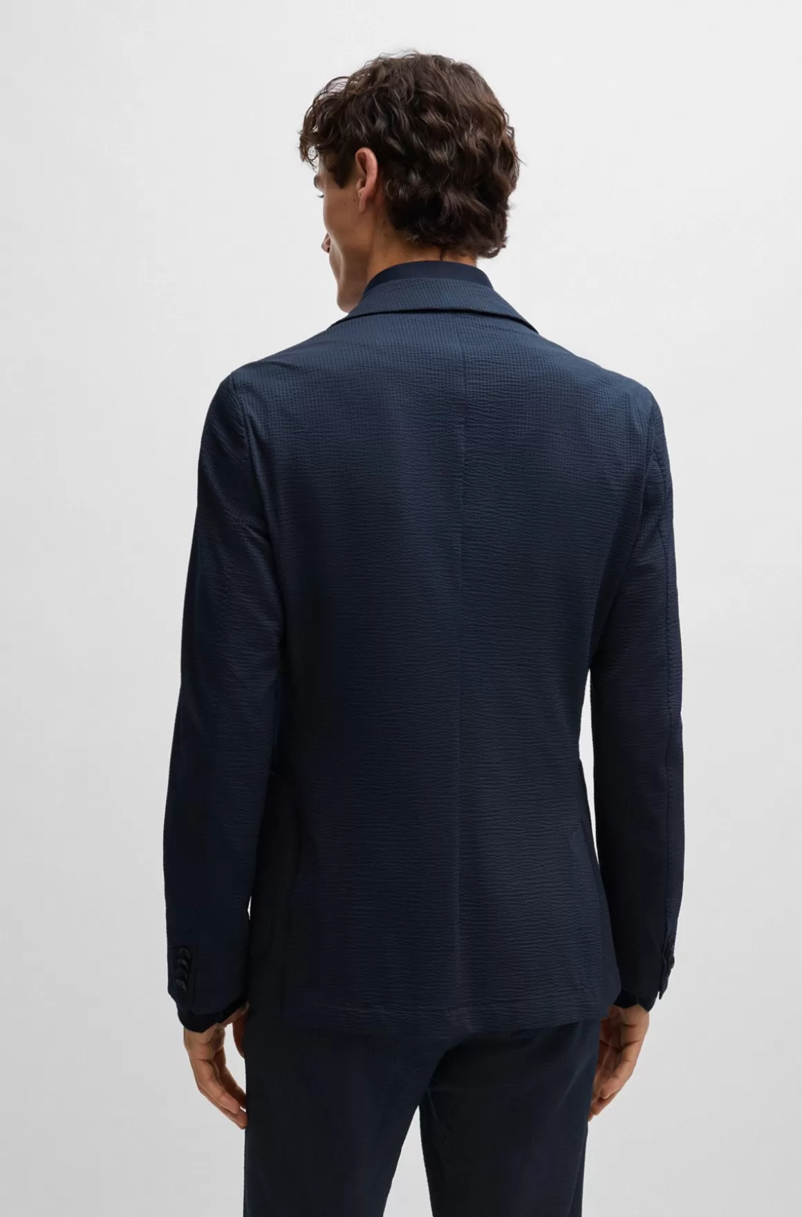 HUGO BOSS Slim Fit Jakke I Bæk Og Bølge Med Performance-stræk
