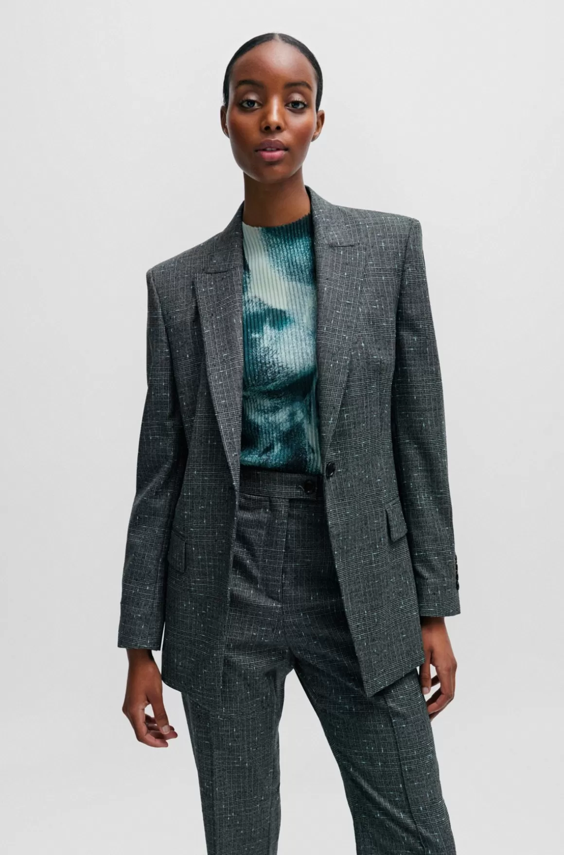 HUGO BOSS Slim Fit Jakke I Italiensk Slub-twill Med Uldblanding