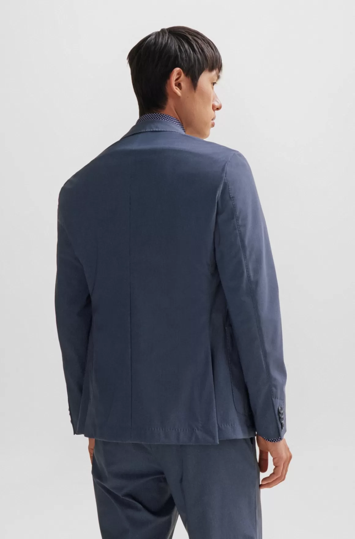 HUGO BOSS Slim Fit Jakke I Jersey Med Performance-stræk Og Mikromønster