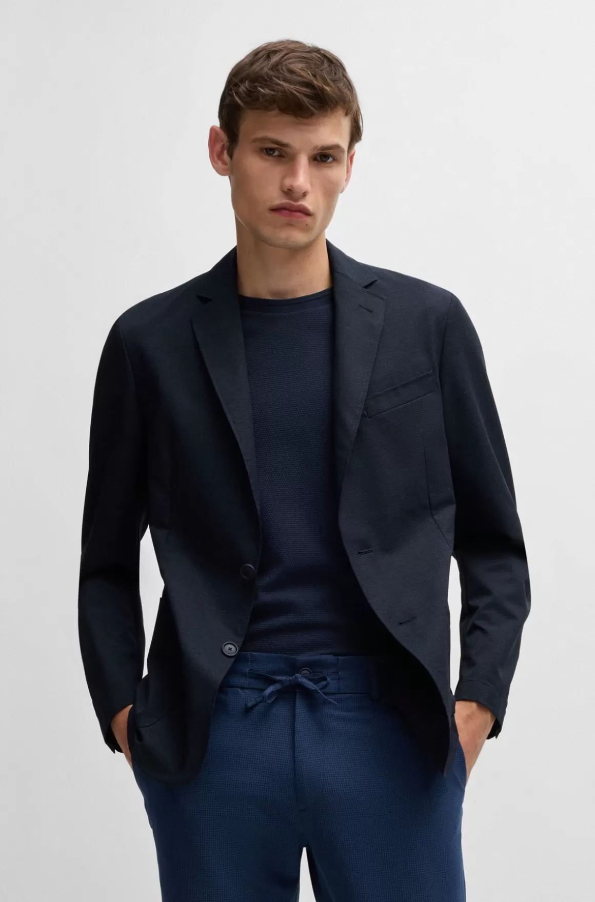 HUGO BOSS Slim Fit Jakke I Krølresistent Mesh