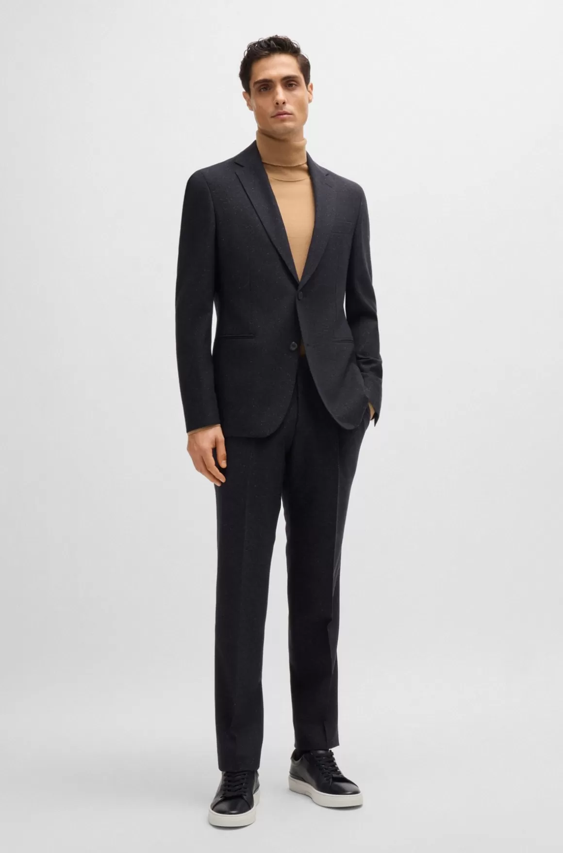 HUGO BOSS Slim Fit Jakkesæt I Mikroternet Uldblanding