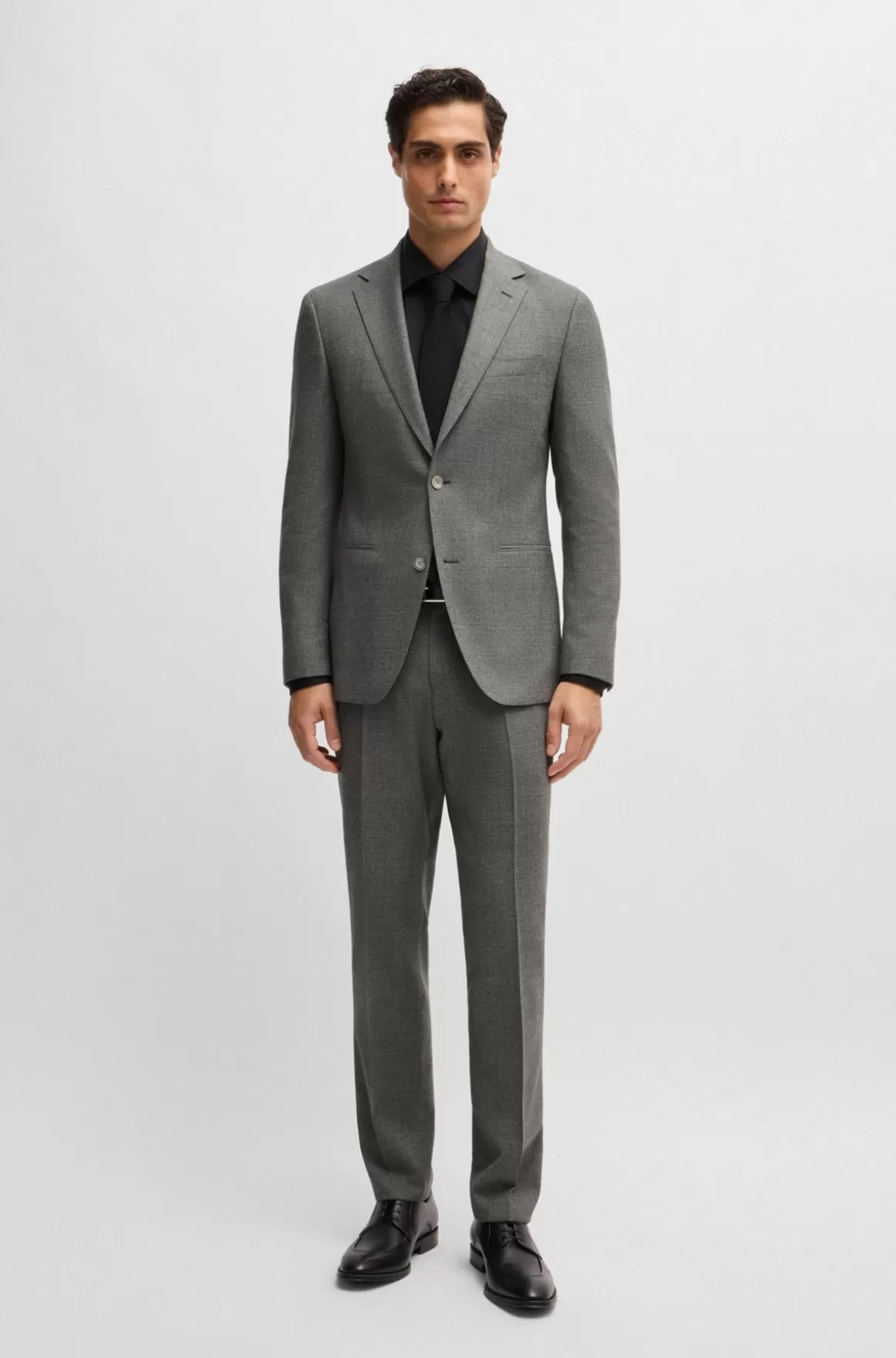 HUGO BOSS Slim Fit Jakkesæt I Uld Med Stræk Og Mikromønster
