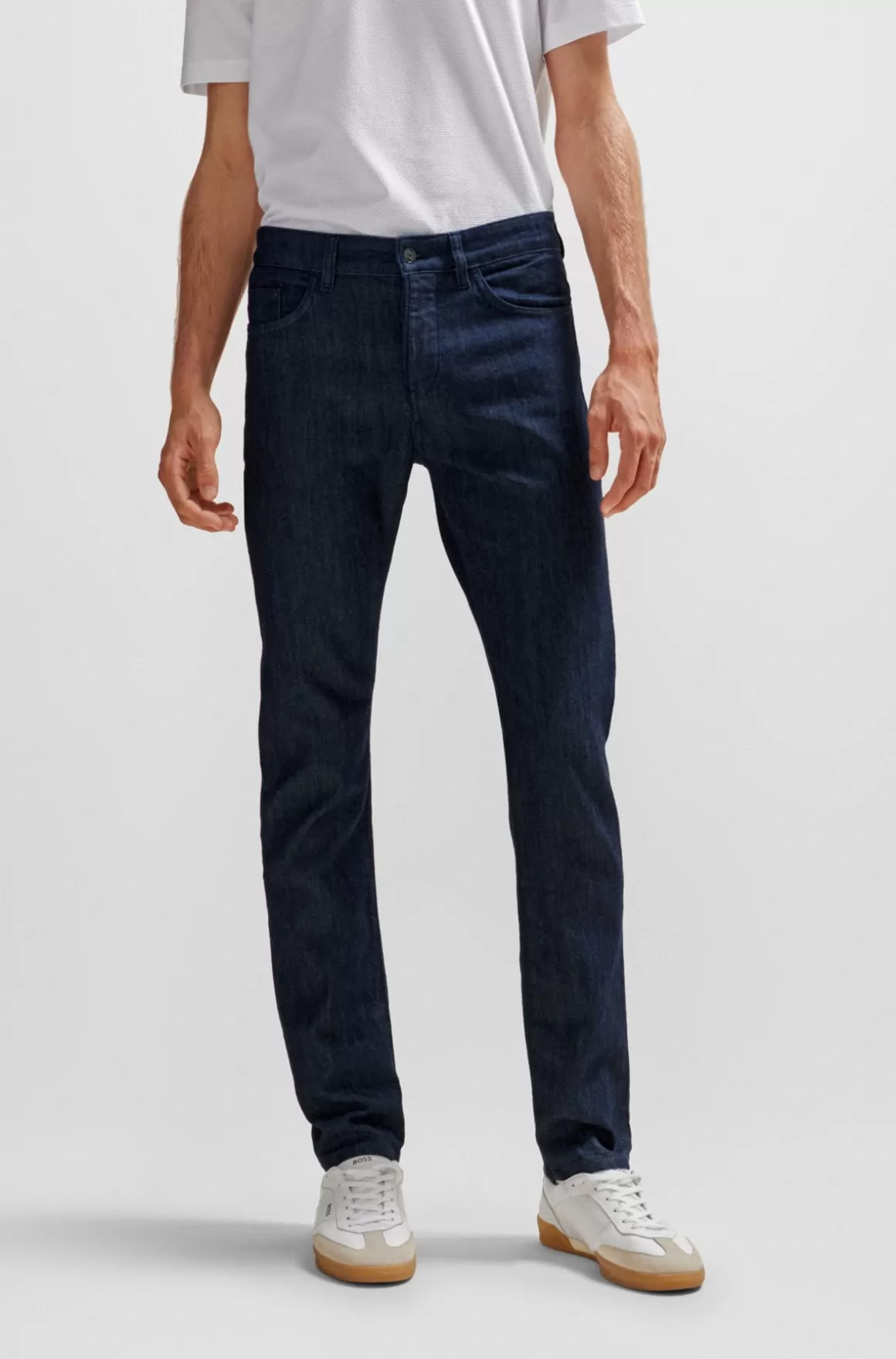 HUGO BOSS Slim Fit Jeans I Blå Denim Med 2-vejs Stræk