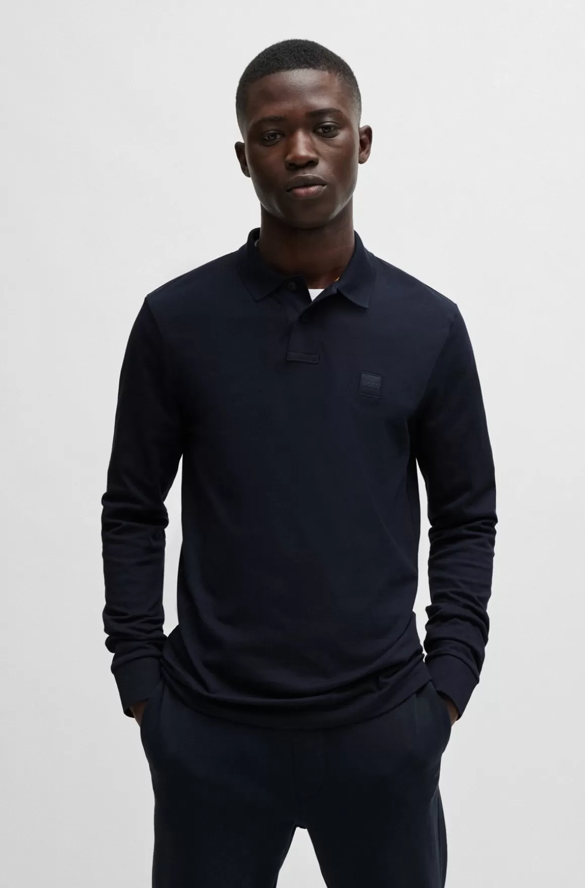 HUGO BOSS Slim Fit Poloshirt I Bomuld Med Stræk Og Logomærke