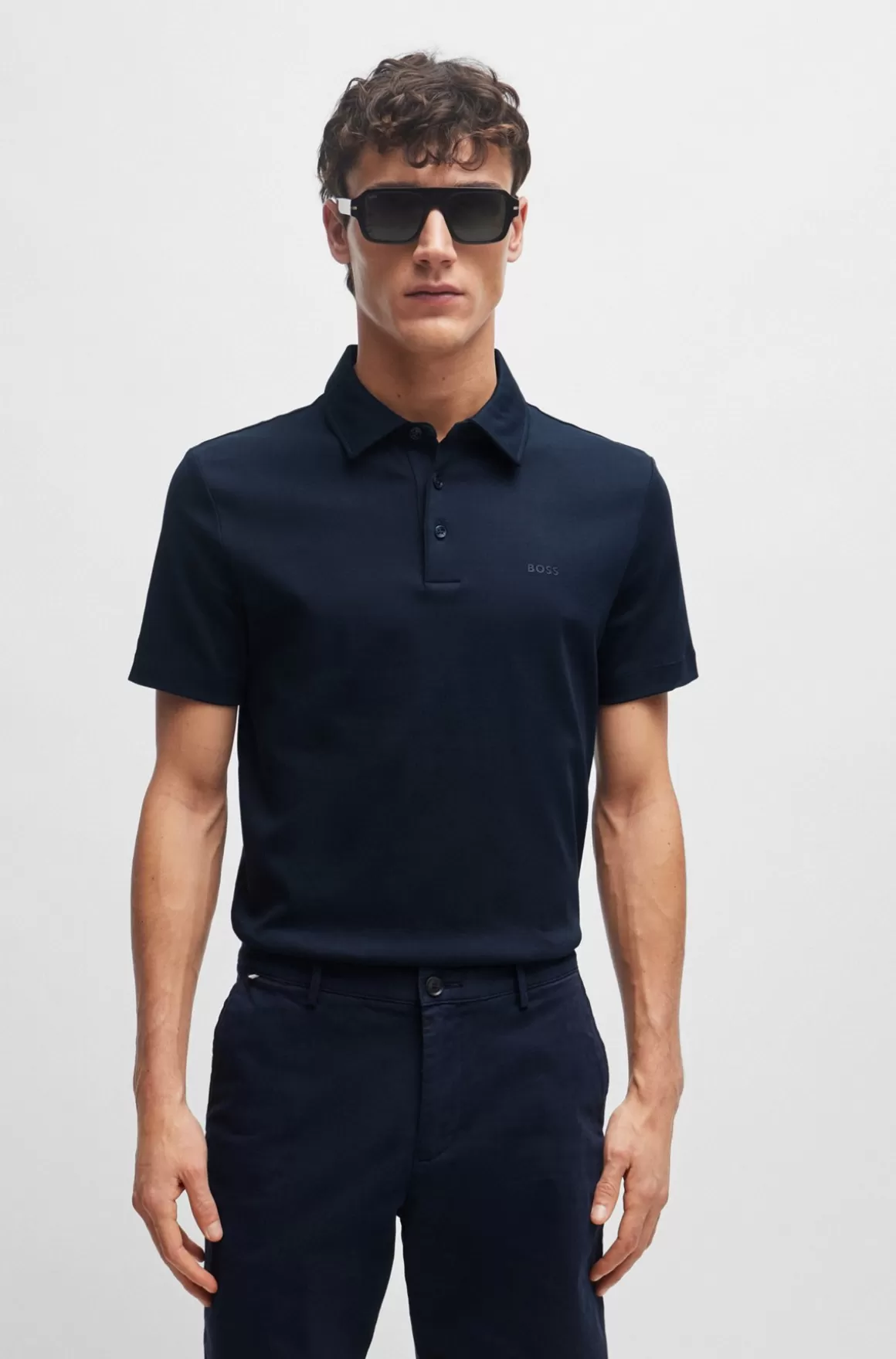 HUGO BOSS Slim Fit Poloshirt I Interlock-bomuld Med Gummibehandlet Logo