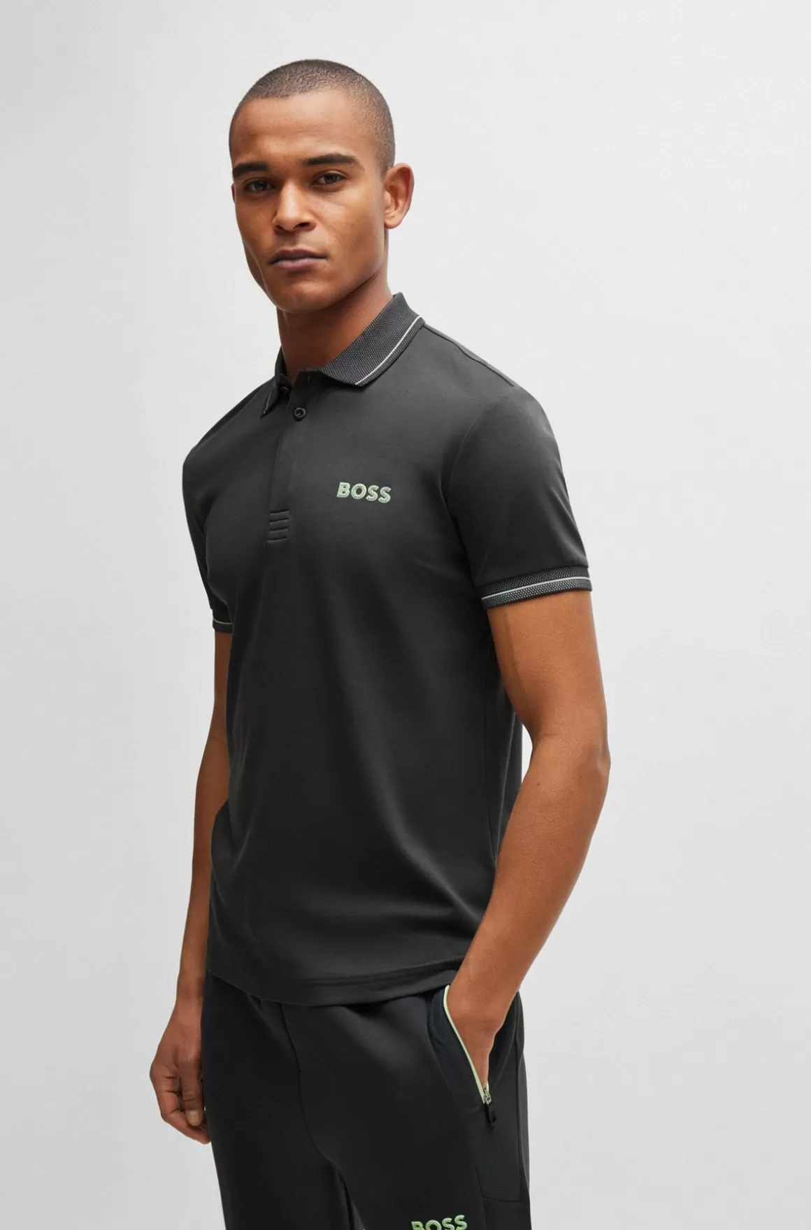 HUGO BOSS Slim Fit Poloshirt I Interlock-bomuld Med Logo I Mesh