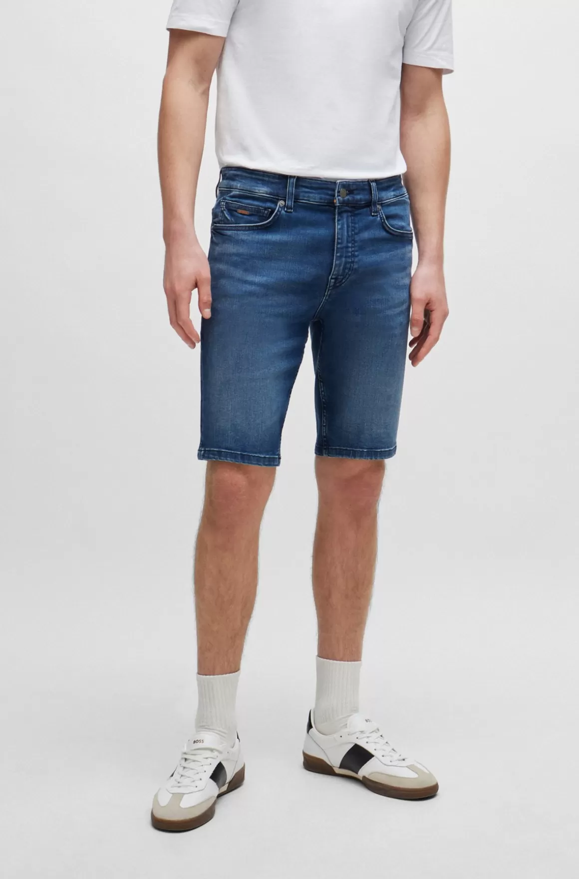 HUGO BOSS Slim Fit Shorts I Blå, Smidig Denim