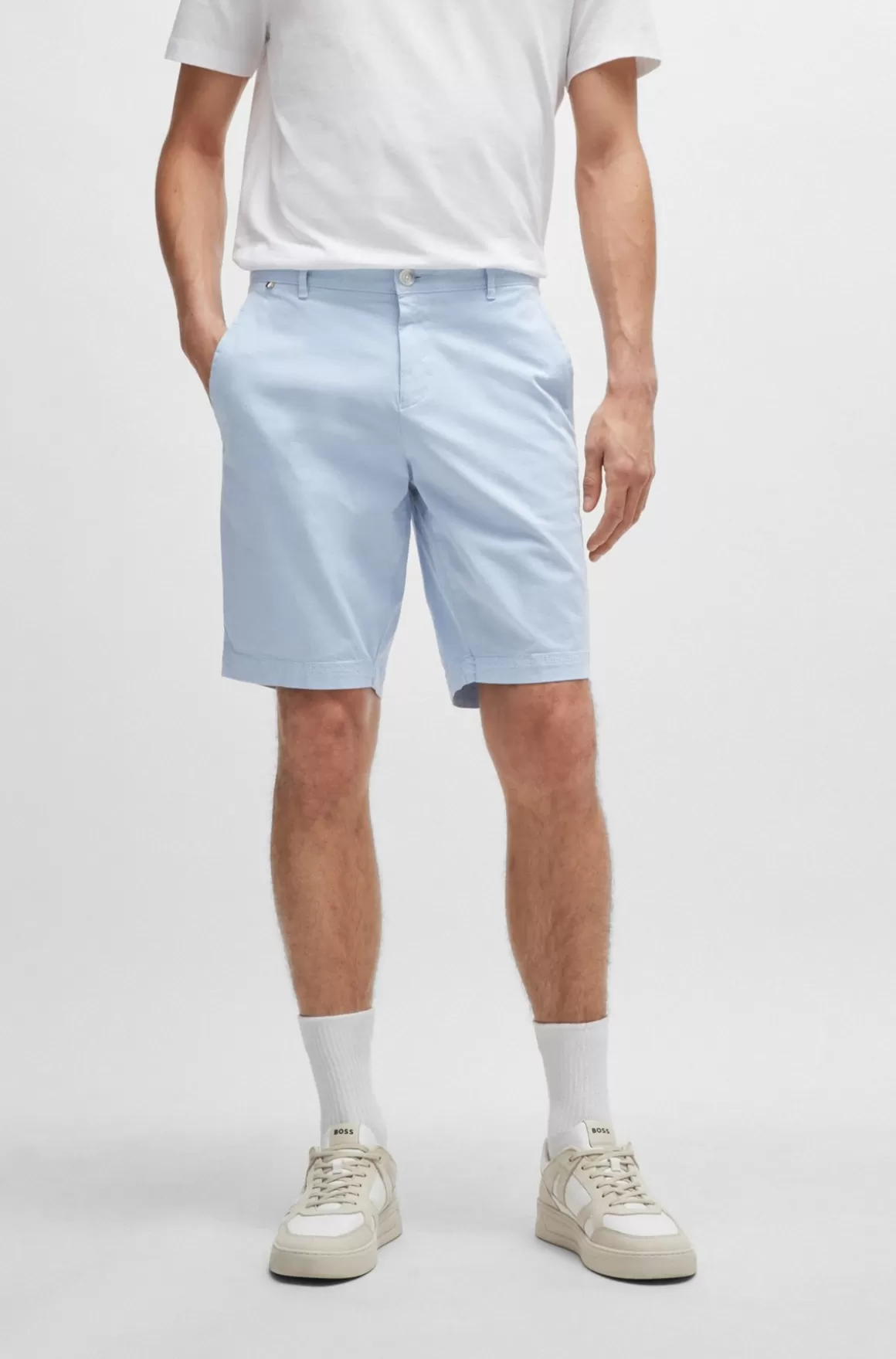HUGO BOSS Slim Fit Shorts I Bomuldstwill Med Stræk
