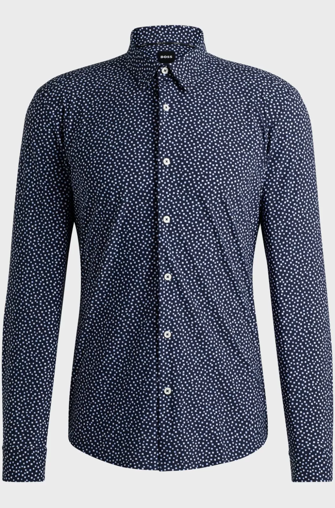 HUGO BOSS Slim Fit Skjorte I Printet Stof Med Performance-stræk