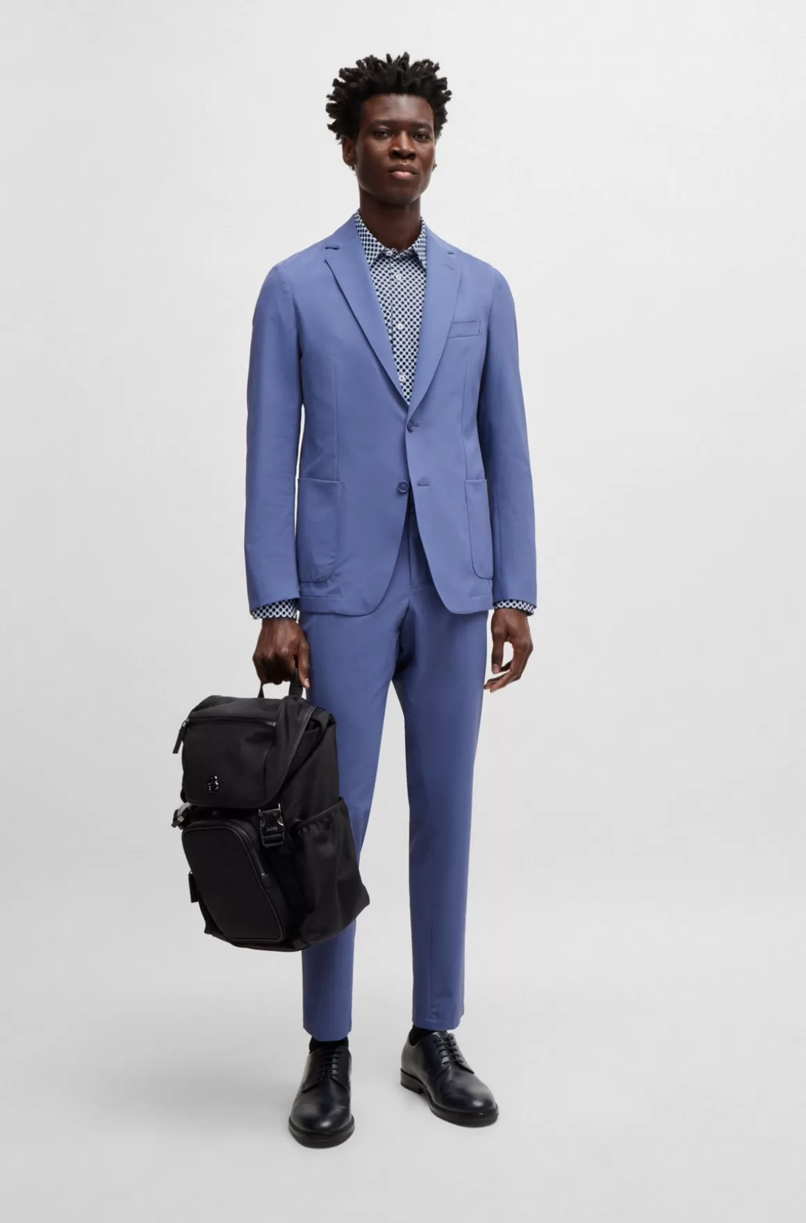 HUGO BOSS Slim Fit Skjorte I Printet Stof Med Performance-stræk