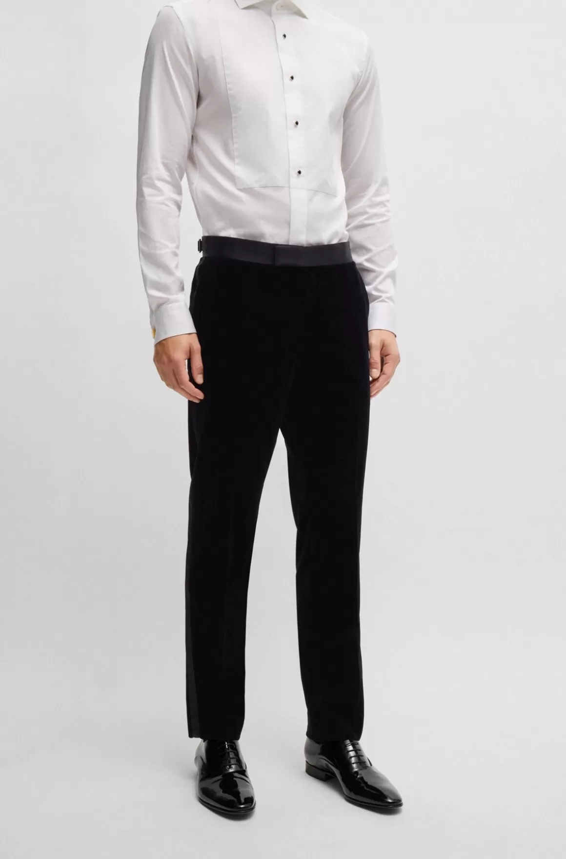 HUGO BOSS Slim Fit Smokingbukser I Ren Bomuldsfløjl