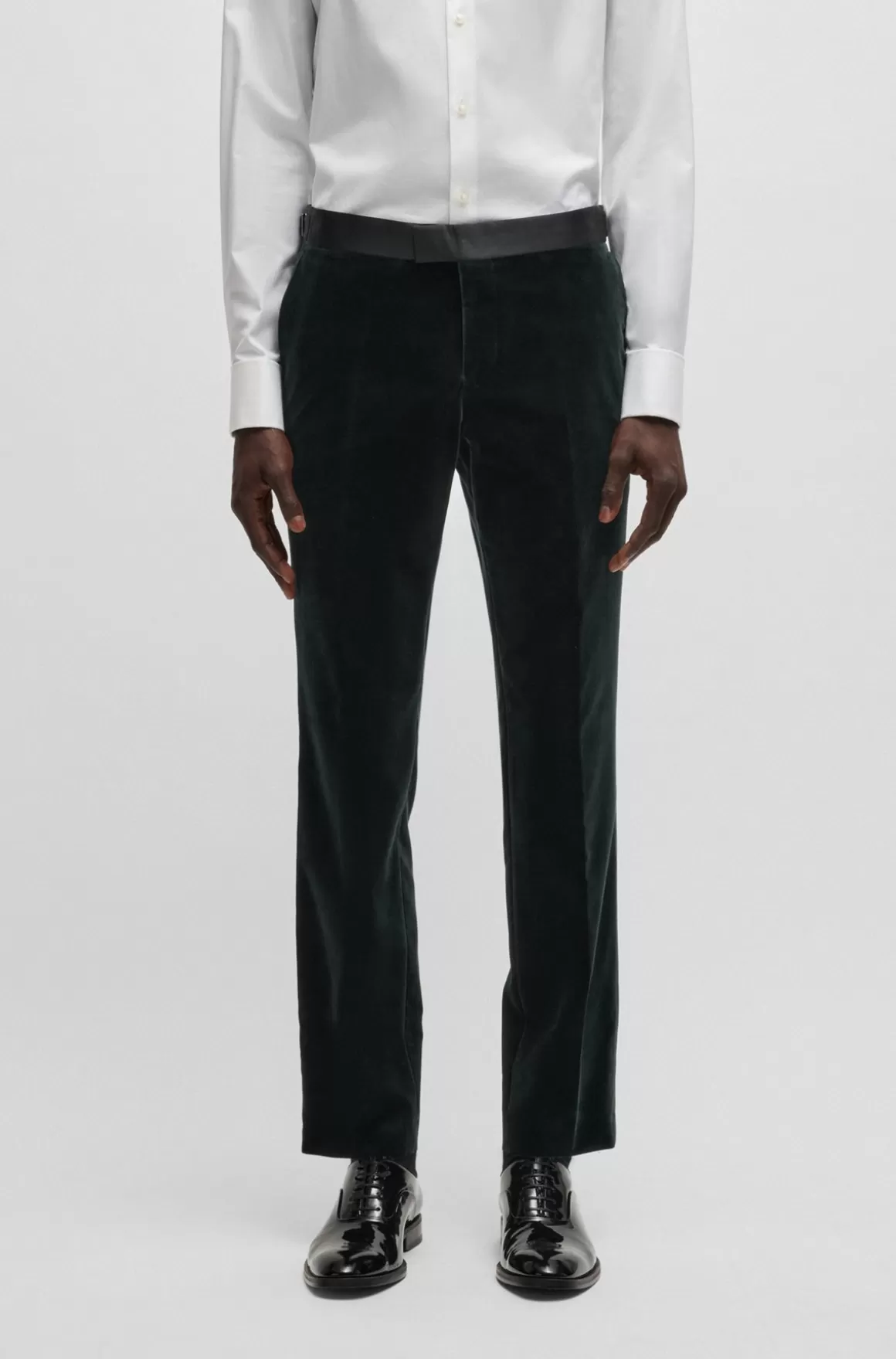 HUGO BOSS Slim Fit Smokingbukser I Ren Bomuldsfløjl